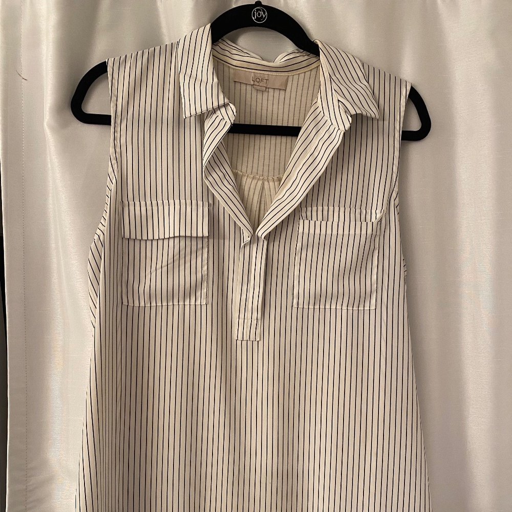 Loft collared stripe top